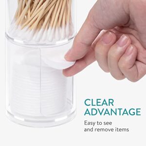 Navaris Cotton Round and Swab Holders (Set of 2) - Bathroom Holder Storage for Cotton Rounds and Swabs - Makeup Pad Dispenser Accessories Organizer