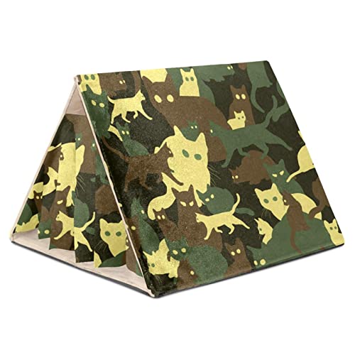 Cat Kitty Camouflage, Hamster Hideout Bed, Small Animal Hideout for Hamster Gerbils Chipmunks Squirrels Hedgehogs Guinea Pigs Habitat Decor