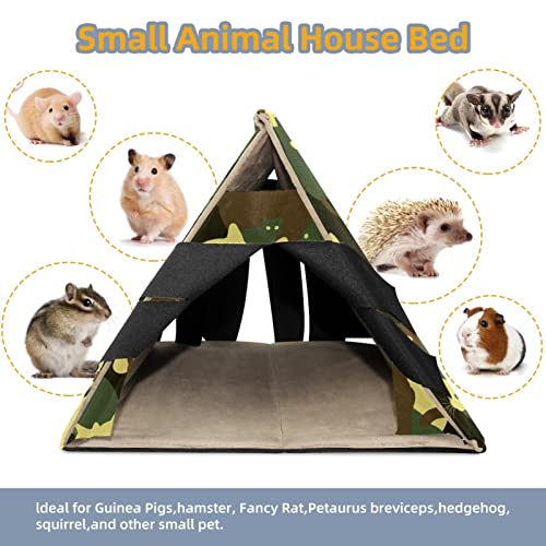 Cat Kitty Camouflage, Hamster Hideout Bed, Small Animal Hideout for Hamster Gerbils Chipmunks Squirrels Hedgehogs Guinea Pigs Habitat Decor