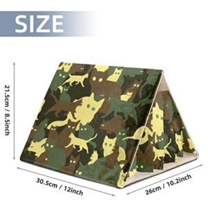 Cat Kitty Camouflage, Hamster Hideout Bed, Small Animal Hideout for Hamster Gerbils Chipmunks Squirrels Hedgehogs Guinea Pigs Habitat Decor