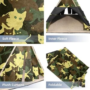 Cat Kitty Camouflage, Hamster Hideout Bed, Small Animal Hideout for Hamster Gerbils Chipmunks Squirrels Hedgehogs Guinea Pigs Habitat Decor