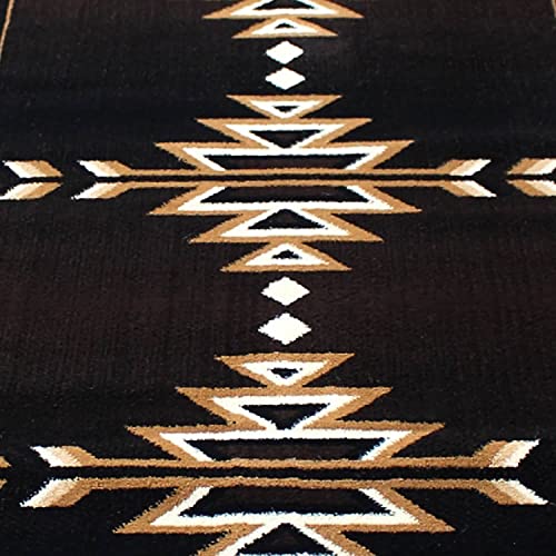 Flash Furniture Amado Collection Rustic Southwestern Area Rug - Non-Shedding Brown Olefin Fibers - 3' x 16' - Jute Backing - Bedroom, Living Room, Entryway