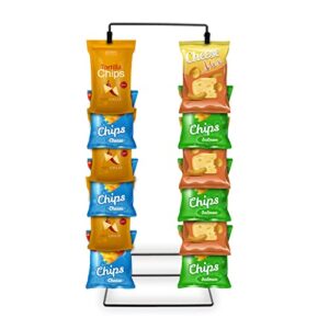 utile countertop snack rack display– multi-purpose counter stand organizer for retail, stores, parties, candy display and holder and chip display rack (matte black, 24’’ tall x 9’’ wide)
