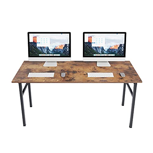 Computer Desk,62 Inch Large Desk Modern Simple Style Folding Tables,Home Office Writing Desk, Space Saving Foldable Table, No Install Needed AC5FB-157-S8-US
