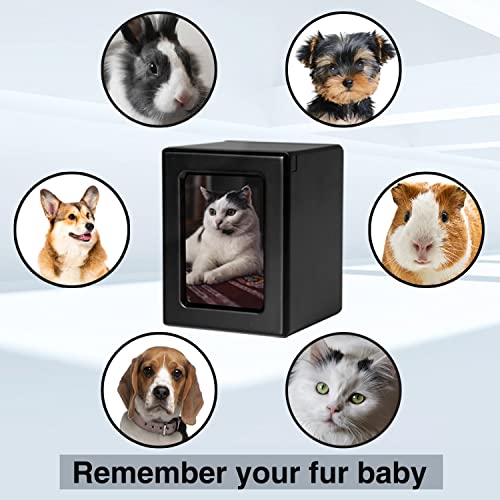 PCS Pet Urns for Cats, Cat Photo Urn, Cat Urn for Ashes, Urns for Cat Ashes, Pet Cremation Box Black-Small