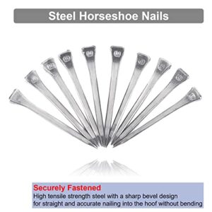 KUIDAMOS 250PCS Horseshoe Nails, Horseshoes Equipment Equestrian Sport Equipment Horse Training Supplies Tool 2.1 Inch E6 Hoof Nails for Horse Race