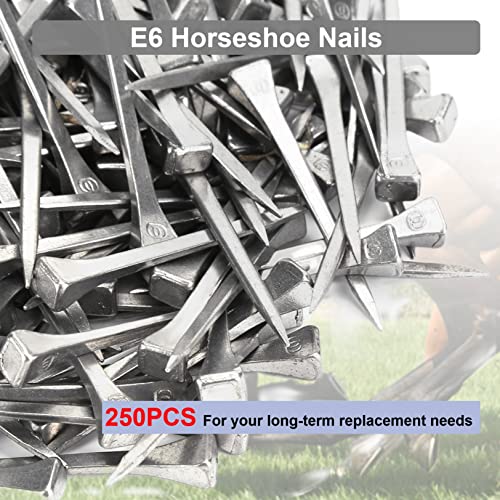 KUIDAMOS 250PCS Horseshoe Nails, Horseshoes Equipment Equestrian Sport Equipment Horse Training Supplies Tool 2.1 Inch E6 Hoof Nails for Horse Race