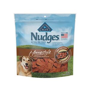 blue buffalo nudges homestyle natural dog treats, chicken and bacon, 16oz bag