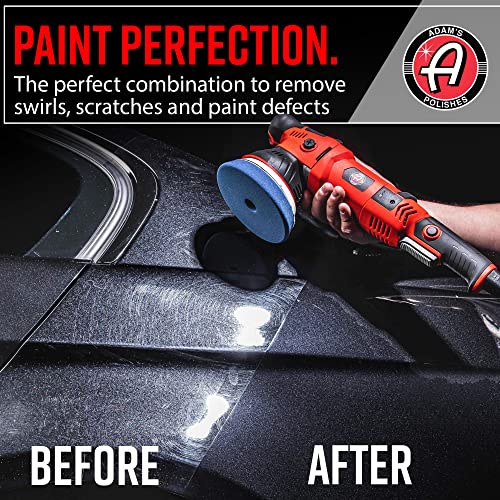 Adam’s SK Pro 15mm Car Polisher Kit (7 Item) - Professional Buffer Polisher for Car Detailing | Use W/Car Polish, Polishing Compound, or Car Scratch Remover | Car Wash Clay Bar Ceramic Coating