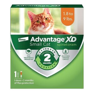 advantage xd small cat flea prevention & treatment for cats 1.8-9lbs. | 1-topical dose, 2-months of protection per dose