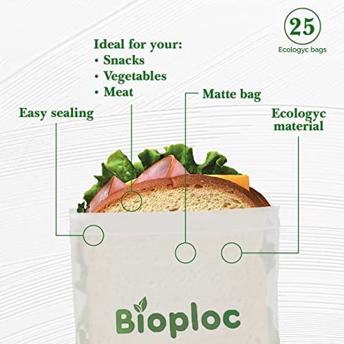 Bioploc Ziploc Bag Organizer Bag Storage Combo for Kitchen Drawer + 25 Ecologyc Bags/Organizer Made off Bamboo