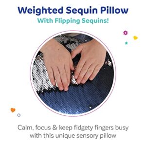 Fun and Function Weighted Sequin Pillow - Sensory Pillow with Reversible Sequins - 4 lb Weighted Lap Pad for Kids - Sensory Weighted Pillow - Calming Fidget Cushion for Sensory Needs - for Ages 3+