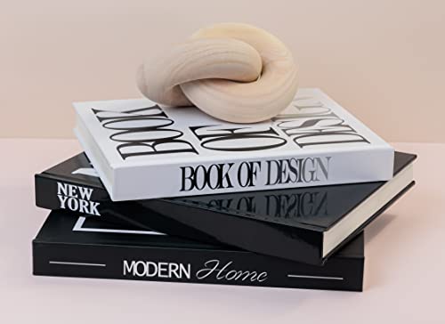 Set of 3 Decorative Books for Home Decor - XL Coffee Table Decoration Books - Best Display Books - Book Decorations - Modern Hardcover Book Stack - Fashion Designer Book Set - New York/Black/White