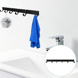 Veemoon 3pcs Mounted Clothes Hooks Xcm Wall with Rack Heavy and Kitchen Home Utility Adhesive Great Holder Foyers Robes Rail Black Coat for Entryway Hallways Bag Towel Purse. Hangers Hat