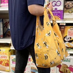 allydrew JoliBag Nylon Reusable Grocery Bag, 2 Pack, Bumblebee