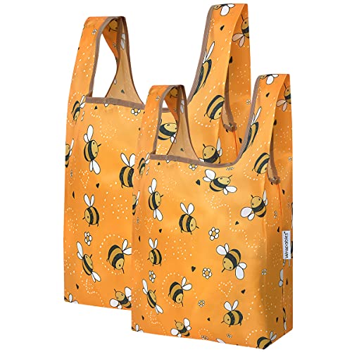 allydrew JoliBag Nylon Reusable Grocery Bag, 2 Pack, Bumblebee
