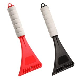 aogkton ice scrapers for car windshield, 2 pack snow brush scraper for windows, frost snow ice removal with foam handle for car truck suv, scratch-free