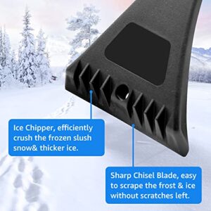 AOGKTON Ice Scrapers for Car Windshield, 2 Pack Snow Brush Scraper for Windows, Frost Snow Ice Removal with Foam Handle for Car Truck SUV, Scratch-Free