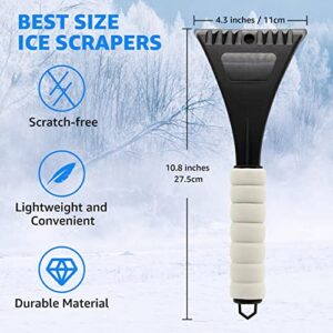 AOGKTON Ice Scrapers for Car Windshield, 2 Pack Snow Brush Scraper for Windows, Frost Snow Ice Removal with Foam Handle for Car Truck SUV, Scratch-Free