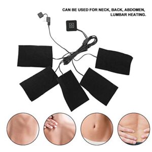 Portable Cloth Heaters, Clothes Heating Pad with 5pcs Heating Element, USB Electric Heated Pad Adjustable Temperature Warmer for Outdoor Winter Clothes Seat Pet Dogs and Cats Warmer