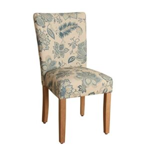 HomePop Parsons Classic Dining Room Tables and Chairs, Pack of 2, Blue Floral