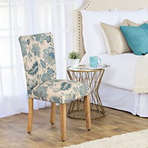 HomePop Parsons Classic Dining Room Tables and Chairs, Pack of 2, Blue Floral