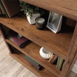 Pemberly Row Contemporary 3-Shelf Wood Bookcase in Vintage Oak