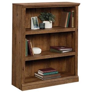Pemberly Row Contemporary 3-Shelf Wood Bookcase in Vintage Oak