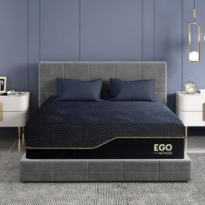 egohome 14 inch queen memory foam mattress for back pain, cooling gel bed in a box, made in usa, certipur-us certified, therapeutic medium mattress, 60”x80”x14”, black
