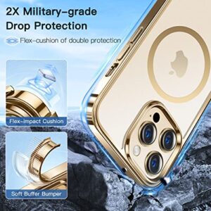 Alphex Official Color Match for iPhone 14 Pro Case, Compatible with MagSafe, 8FT Military Grade Shockproof Matte Slim Phone Cover Women Men 6.1 inch, Gold