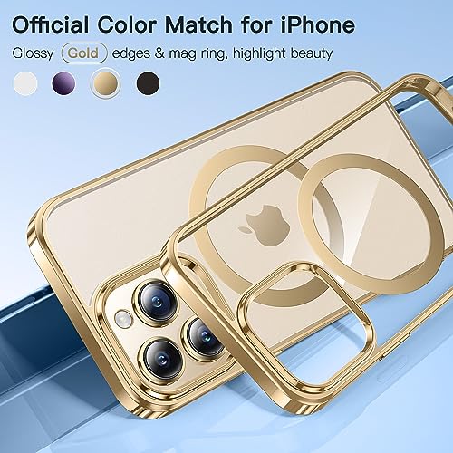 Alphex Official Color Match for iPhone 14 Pro Case, Compatible with MagSafe, 8FT Military Grade Shockproof Matte Slim Phone Cover Women Men 6.1 inch, Gold