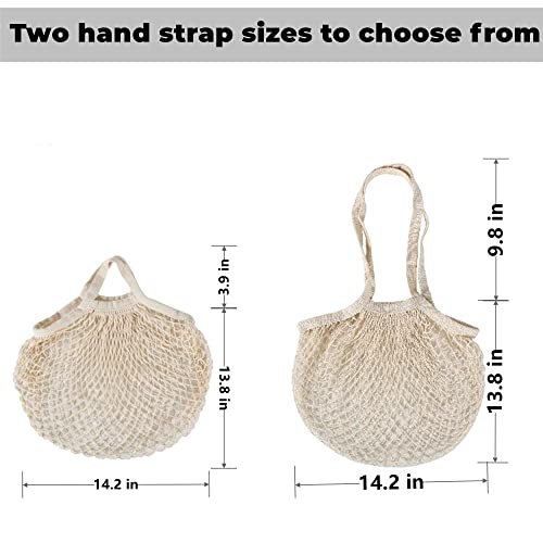 FEICHANGHAO 5 Pack Reusable Produce Bags - 100% Cotton Net Tote Bags, Premium Mesh Grocery Bags, Fruit And Vegetable Bags