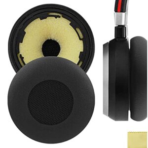 geekria quickfit replacement ear pads for jabra evolve 75 uc, evolve 75, evolve 75+, evolve 75 ms headphones ear cushions, headset earpads, ear cups cover repair parts (black)