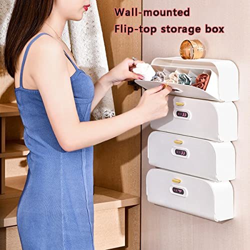 ACGrade organizer,Wall-mounted Clamshell underwear Sock Organizer Box,Home wardrobe sock organizer,Closet Storage Bin,for Socks, Underwear,Ties,Belts(3pcs) 12.6x4.7x3.5 inch