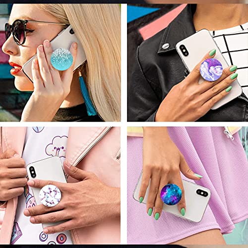 Multi-Function Cellphone Foldable Finger Grip Holder for Smartphone and Tablets - Butterfly Flower Purple Blue