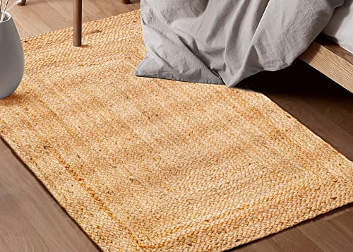 Rug 2x3',Rag Rugs,Jute Rug,Braided Rug,2x3 Rug,Jute Rugs,Jute Handloom Rug 2x3', Farmhouse Area Rugs, Natural Braided Doormat for Kitchen Entryway Pets Playing Rugs - Natural