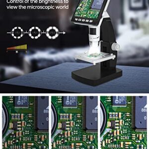 LCD Dgital Microscope, Ankylin 4.3" Coin Microscope 50X-1000X, USB Digital Microscope with 8 LED Fill Lights, 32G SD Card, Electronic Microscope Compatible with Mac/Windows