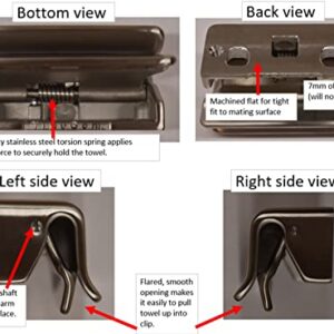 TrueGem Over Cabinet Kitchen Dish Towel Holder with 3/4" Bracket. Compact Clip/clamp. Smaller Than bar, Ring, Rack