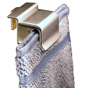 truegem over cabinet kitchen dish towel holder with 3/4" bracket. compact clip/clamp. smaller than bar, ring, rack