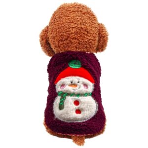 YiQ RiC Christmas Dog Clothes Dog Christmas Jacket Dog Cold Weather Coats Pet Shirts Breathable Puppy Vest Printed Christmas Snowman Reindeer Santa Claus Dog Shirts for Soft Outfit Dogs and Catst