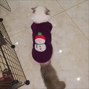 YiQ RiC Christmas Dog Clothes Dog Christmas Jacket Dog Cold Weather Coats Pet Shirts Breathable Puppy Vest Printed Christmas Snowman Reindeer Santa Claus Dog Shirts for Soft Outfit Dogs and Catst