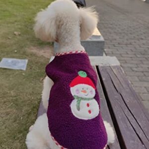 YiQ RiC Christmas Dog Clothes Dog Christmas Jacket Dog Cold Weather Coats Pet Shirts Breathable Puppy Vest Printed Christmas Snowman Reindeer Santa Claus Dog Shirts for Soft Outfit Dogs and Catst