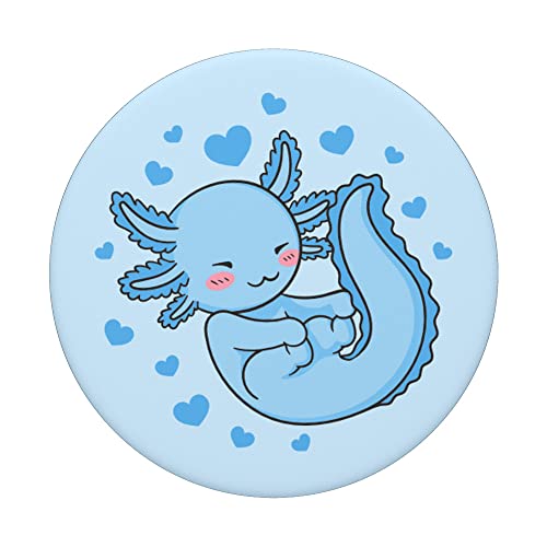 Cute Blue Axolotl Kawaii Axolotls PopSockets Swappable PopGrip