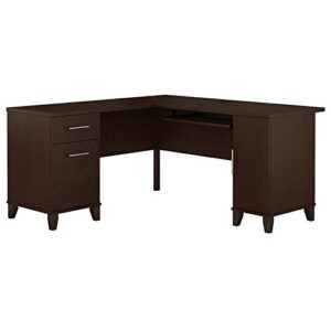 bush furniture urbanpro transitional home office 60w l desk in mocha cherry