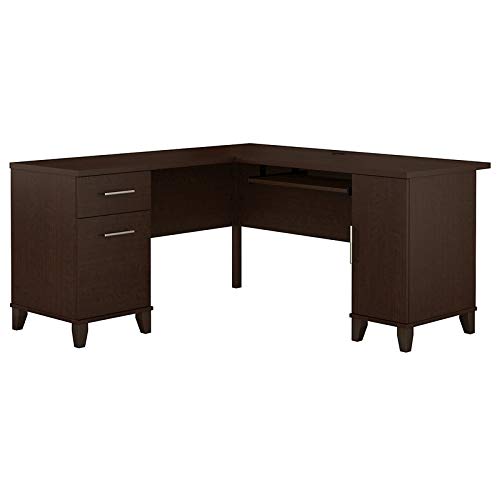 Bush Furniture UrbanPro Transitional Home Office 60W L Desk in Mocha Cherry