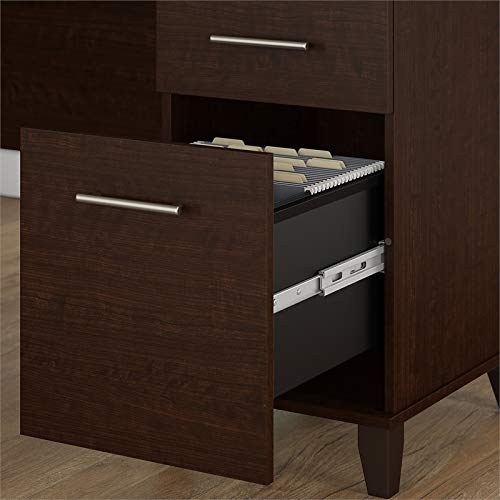 Bush Furniture UrbanPro Transitional Home Office 60W L Desk in Mocha Cherry