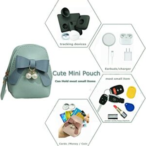 Tomcrazy Bow Tie Mini Pouch for AirPods Pro 2nd, 1st 3 / Galaxy Buds/Airtag/Access Cards, Mini Coin Purse Pendant Storage Bag for Sony LinkBuds S WF-L900 WF-1000XM4 Ambie AM-TW01 Earbuds Case (#2)