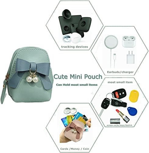 Tomcrazy Bow Tie Mini Pouch for AirPods Pro 2nd, 1st 3 / Galaxy Buds/Airtag/Access Cards, Mini Coin Purse Pendant Storage Bag for Sony LinkBuds S WF-L900 WF-1000XM4 Ambie AM-TW01 Earbuds Case (#2)