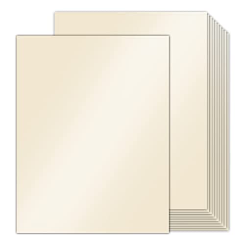 100 Sheets Cream Shimmer Cardstock 8.5 x 11 Off White Paper, Goefun 80lb Ivory Card Stock Printer Paper for Invitations, Certificates, Crafts, Card Making