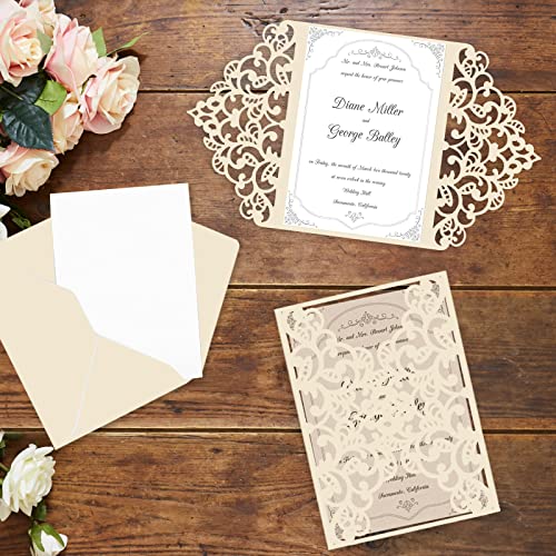 100 Sheets Cream Shimmer Cardstock 8.5 x 11 Off White Paper, Goefun 80lb Ivory Card Stock Printer Paper for Invitations, Certificates, Crafts, Card Making